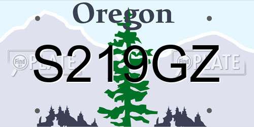 S219GZ Oregon License Plate
