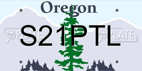 S21PTL Oregon License Plate