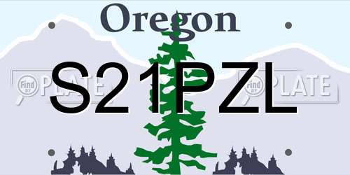 S21PZL Oregon License Plate