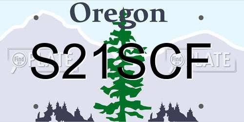 S21SCF Oregon License Plate