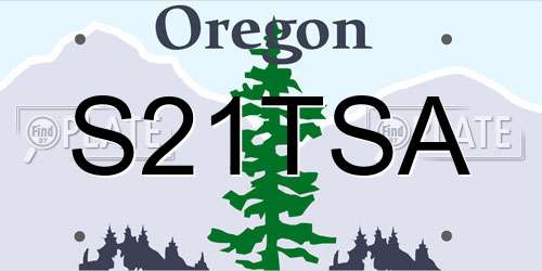 S21TSA Oregon License Plate