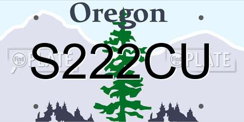 S222CU Oregon License Plate