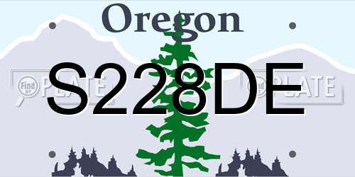 S228DE Oregon License Plate