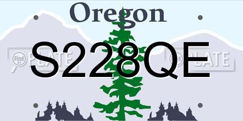 S228QE Oregon License Plate