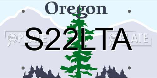 S22LTA Oregon License Plate