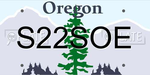 S22SOE Oregon License Plate