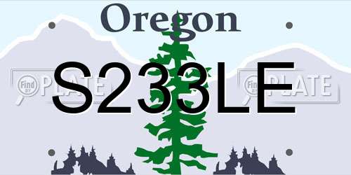 S233LE Oregon License Plate