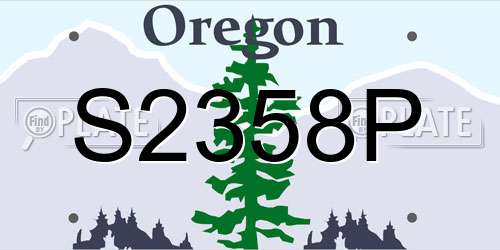 S2358P Oregon License Plate