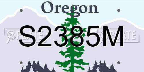 S2385M Oregon License Plate