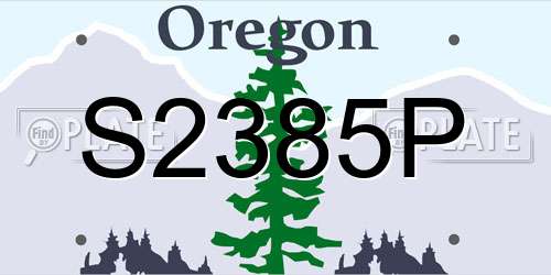 S2385P Oregon License Plate