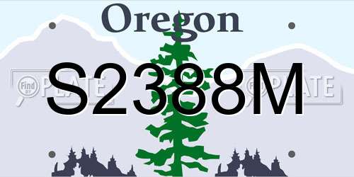 S2388M Oregon License Plate