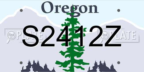 S2412Z Oregon License Plate