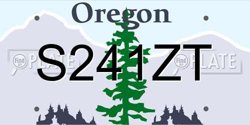 S241ZT Oregon License Plate