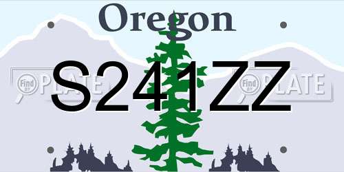 S241ZZ Oregon License Plate
