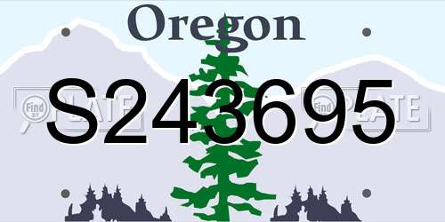 S243695 Oregon License Plate
