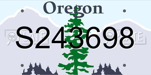S243698 Oregon License Plate