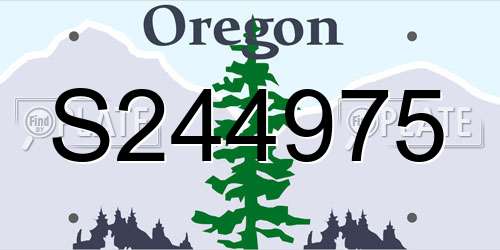 S244975 Oregon License Plate