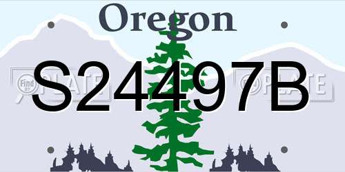 S24497B Oregon License Plate