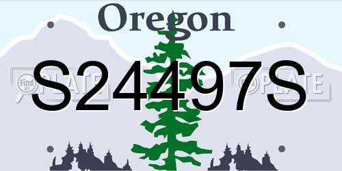 S24497S Oregon License Plate