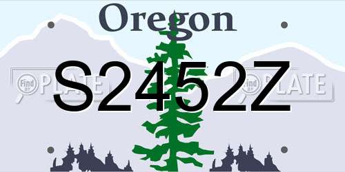 S2452Z Oregon License Plate