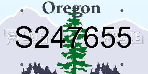 S247655 Oregon License Plate
