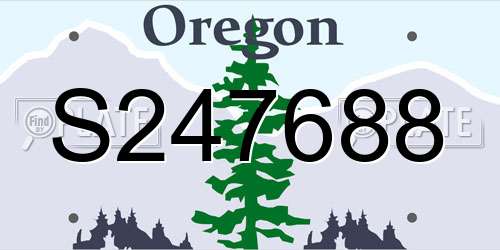 S247688 Oregon License Plate