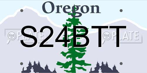 S24BTT Oregon License Plate