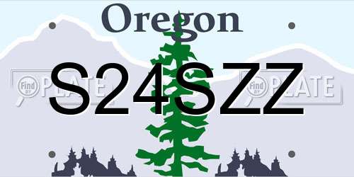 S24SZZ Oregon License Plate