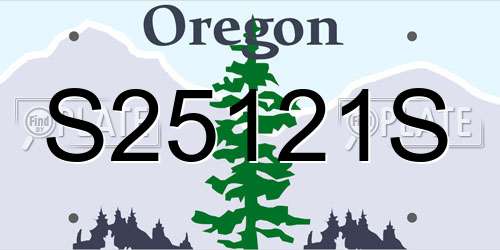 S25121S Oregon License Plate
