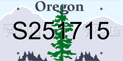 S251715 Oregon License Plate