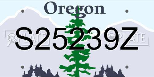 S25239Z Oregon License Plate