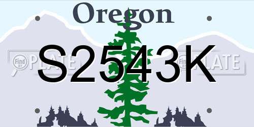 S2543K Oregon License Plate