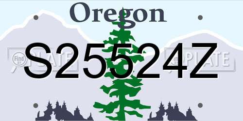 S25524Z Oregon License Plate