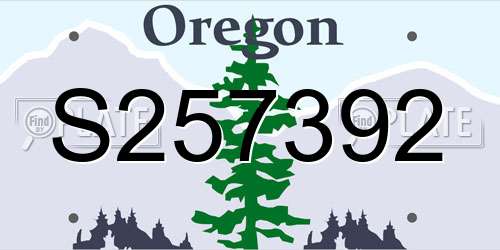 S257392 Oregon License Plate