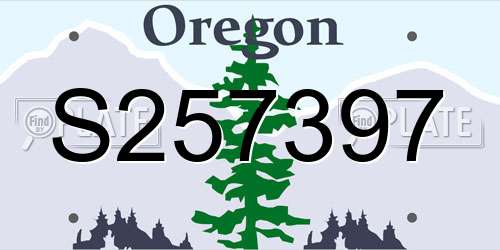 S257397 Oregon License Plate