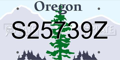 S25739Z Oregon License Plate
