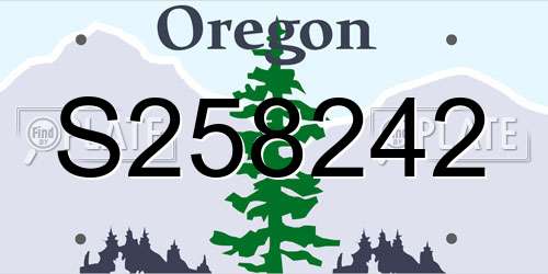 S258242 Oregon License Plate