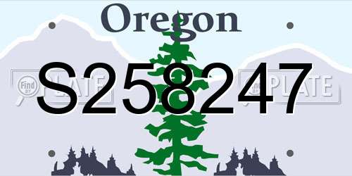 S258247 Oregon License Plate