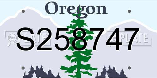 S258747 Oregon License Plate