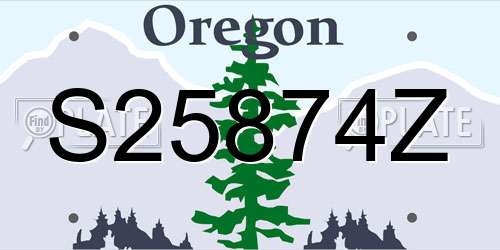 S25874Z Oregon License Plate