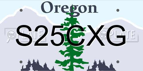 S25CXG Oregon License Plate