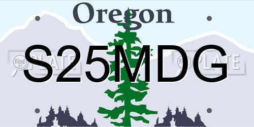 S25MDG Oregon License Plate