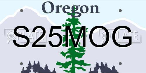 S25MOG Oregon License Plate