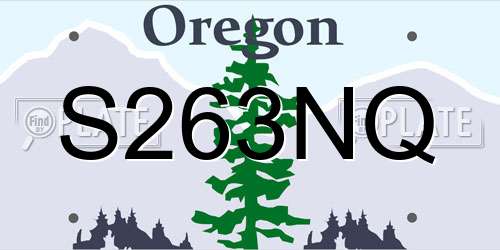 S263NQ Oregon License Plate
