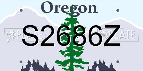S2686Z Oregon License Plate