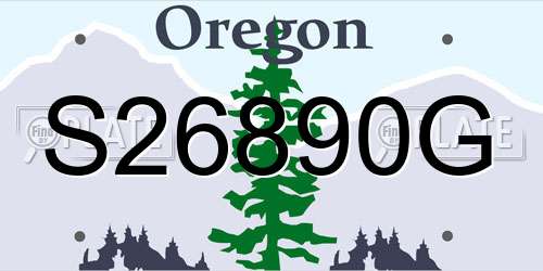 S26890G Oregon License Plate