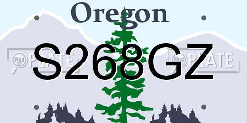 S268GZ Oregon License Plate