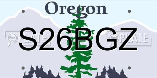 S26BGZ Oregon License Plate