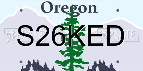 S26KED Oregon License Plate