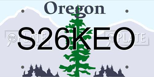 S26KEO Oregon License Plate